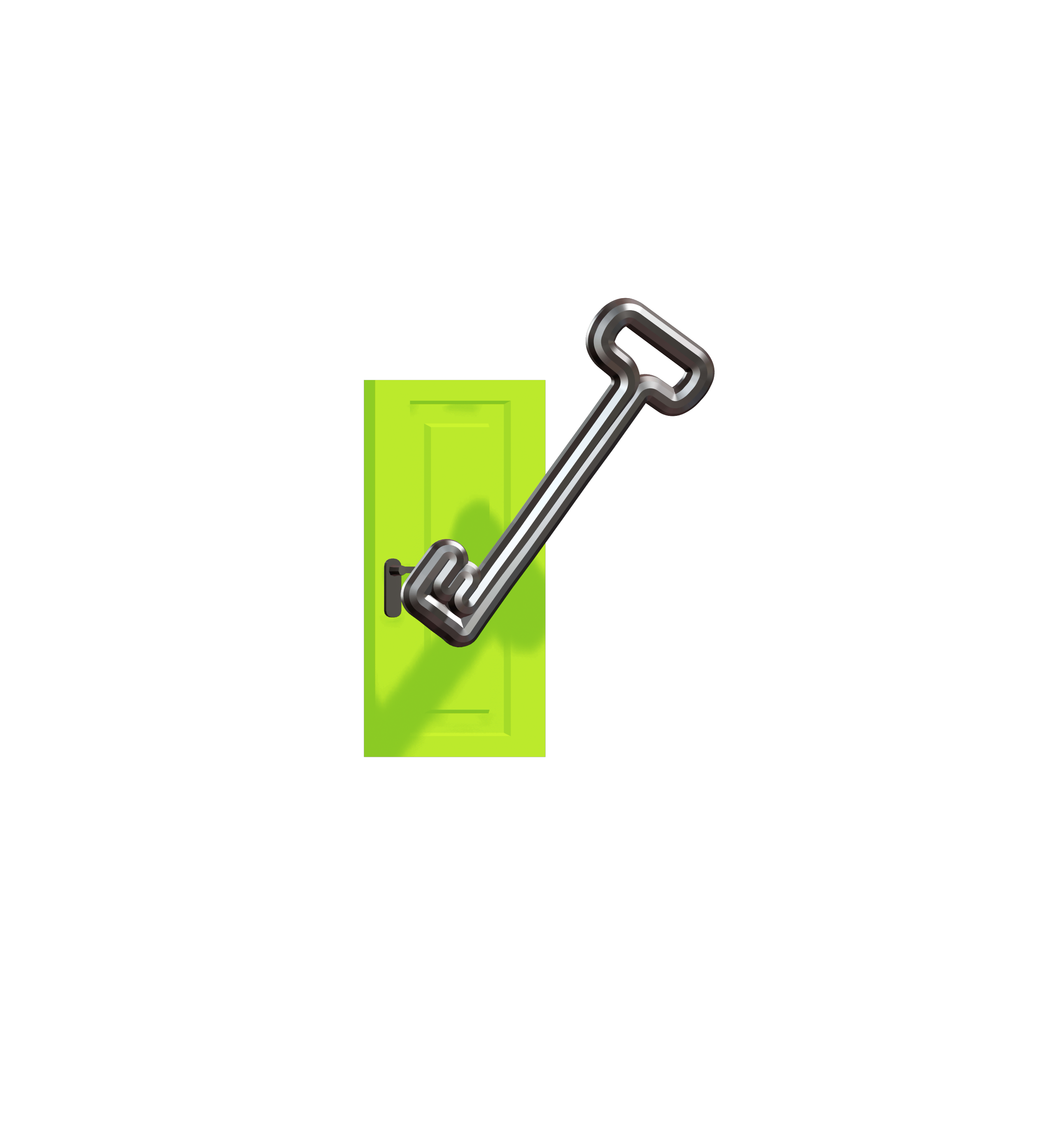 NaydIT Green Door with Metal Key
